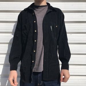 Amazing black corduroy collared button up!